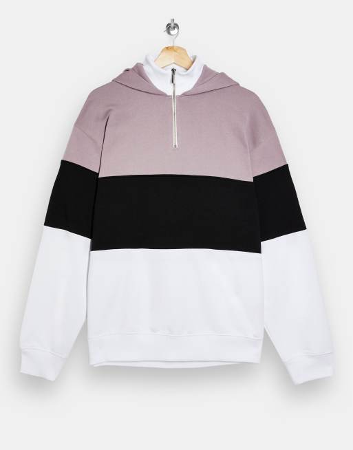 Colour-block Half-Zip Hoodie