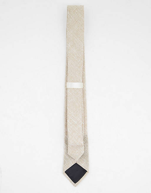 Asos Uomo Accessori Cravatte e accessori Cravatte Fazzoletto da taschino e cravatta color pietra 