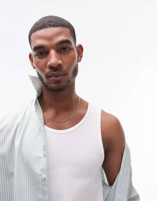 Topman - Confezione da 2 canotte nera e bianca a coste, 2 di 4
