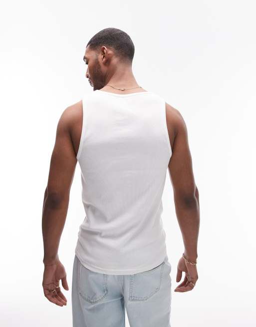 Topman - Confezione da 2 canotte nera e bianca a coste, 3 di 4