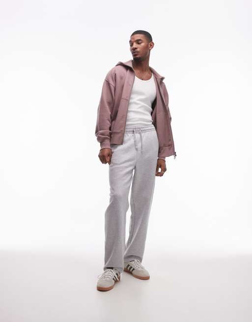 Topman - Confezione da 2 joggers dritti premium pesanti nero e grigio mélange, 3 di 5