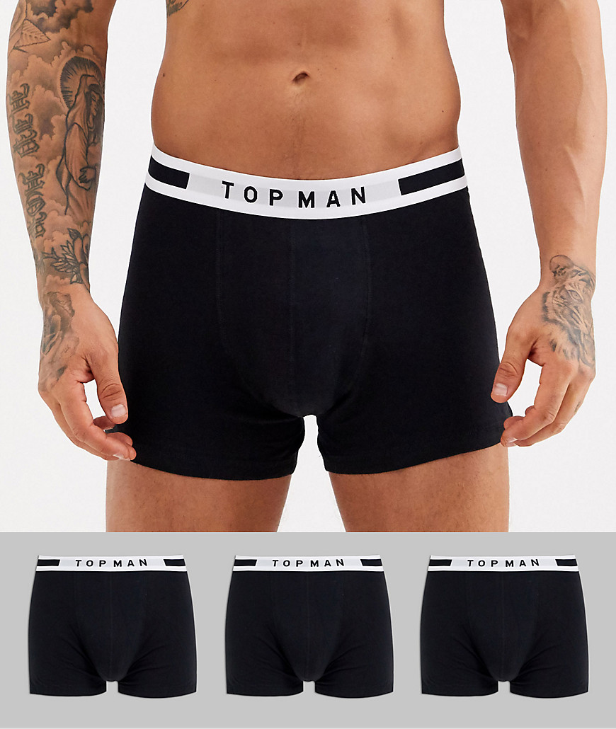 Topman - Confezione da 3 boxer aderenti neri-Nero