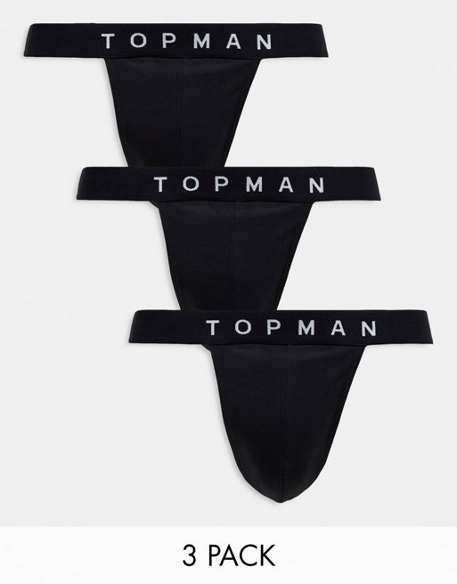 Topman - Confezione da 3 paia di sospensori neri con fascia in vita nera