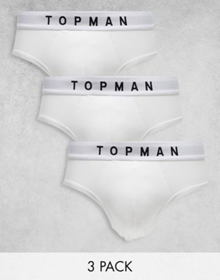 Topman 3 pack briefs in white with white waistband - ASOS Price Checker