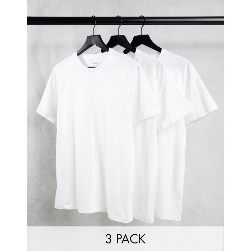  Confezioni multipack Topman - Confezione da 3 T-shirt classiche in cotone organico bianco