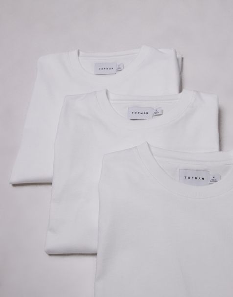 Topman - Confezione da 3 T-shirt regular fit bianche - view 1