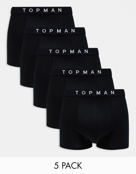 Topman - Confezione da 5 boxer aderenti neri con fascia in vita nera - view 1