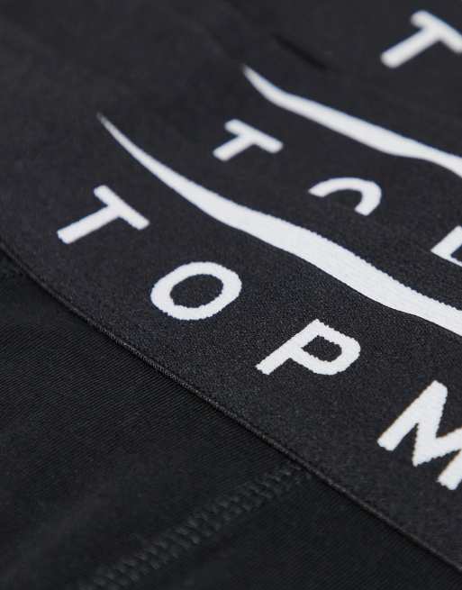 Topman - Confezione da 5 boxer aderenti neri con fascia in vita nera, 2 di 3