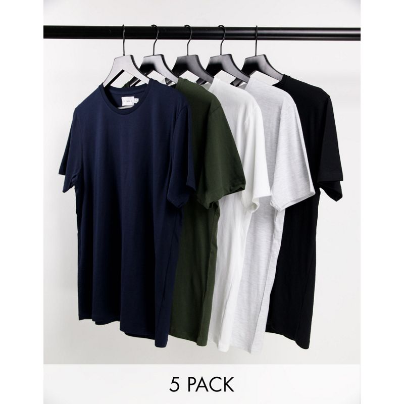 Confezioni multipack Uomo Topman - Confezione da 5 t-shirt classiche in vari colori