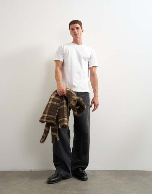 Topman confezione da 5 T-shirt vestibilità classica in bianco, nero e pietra, 4 di 5