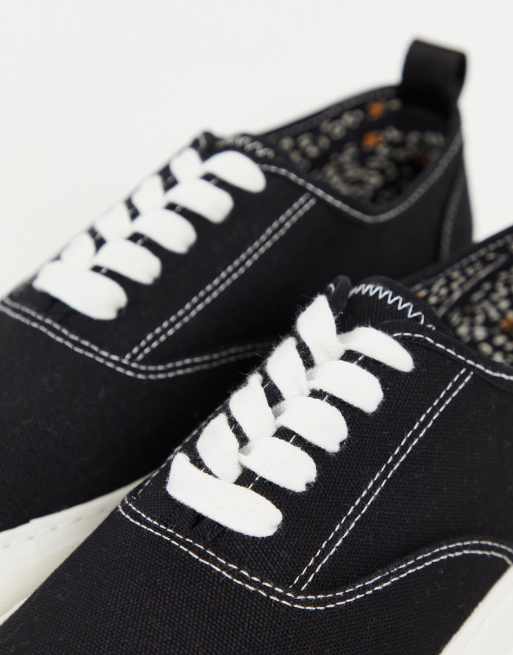 Topman considered black canvas scorch sneakers