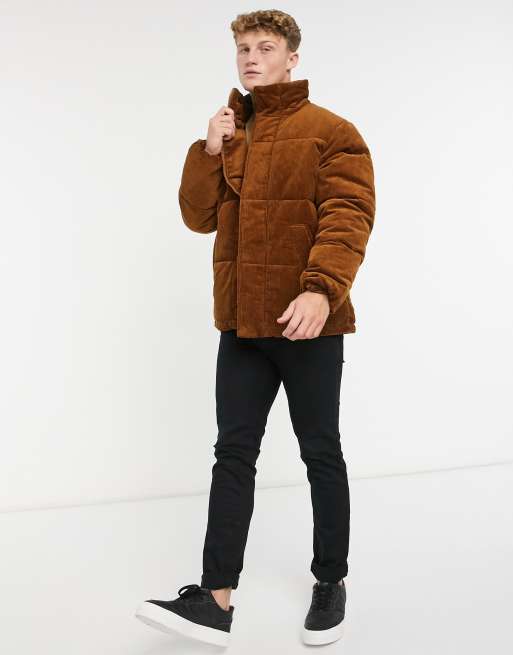 Rust corduroy outlet puffer jacket