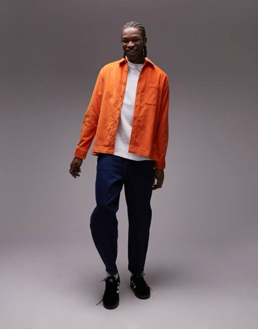 Orange store cord shirt