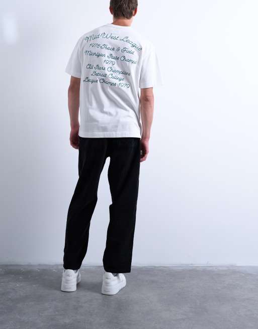 Topman cord taper leg trousers in black, 5 of 5