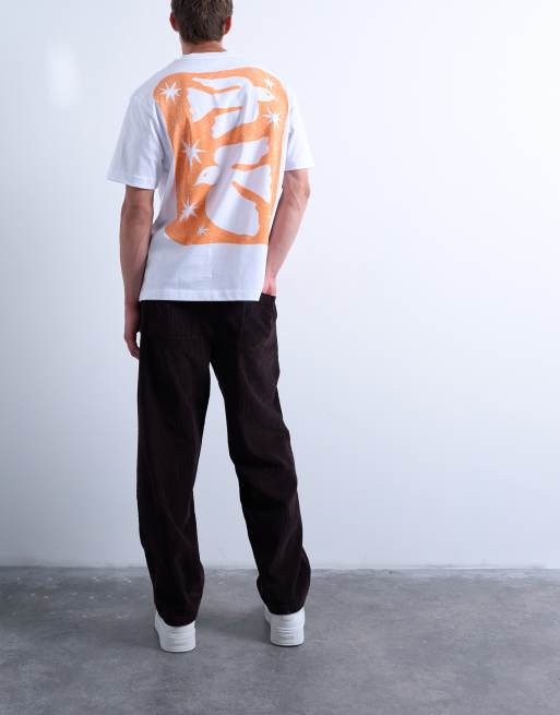 Topman cord taper leg trousers in brown, 4 of 5