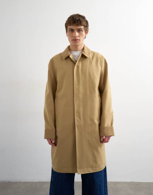 Topman corduroy collar car coat in camel, 2 of 5