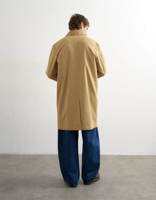 Topman corduroy collar car coat in camel, 3 of 5