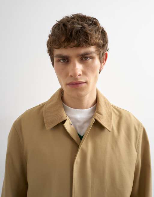 Topman corduroy collar car coat in camel, 4 of 5