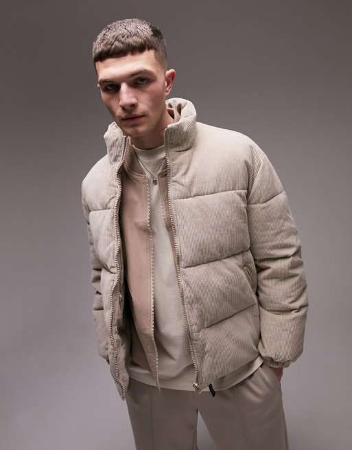 Grey corduroy puffer on sale jacket