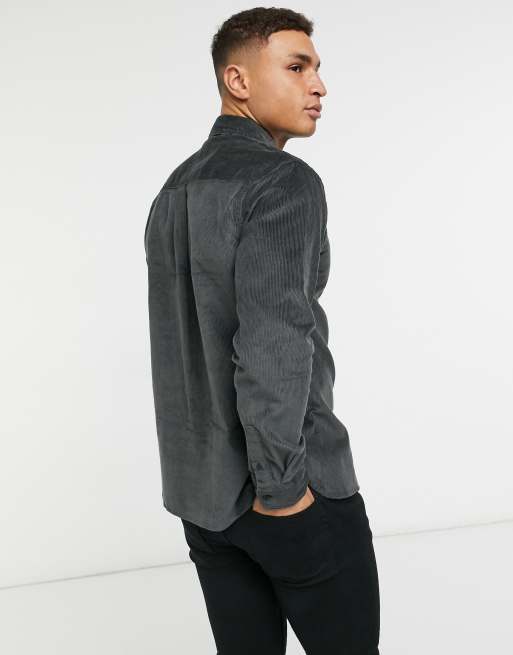 grey corduroy shirt