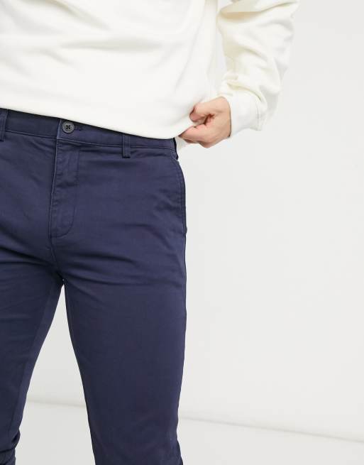Topman cotton blend skinny chinos in navy - NAVY, 3 of 4