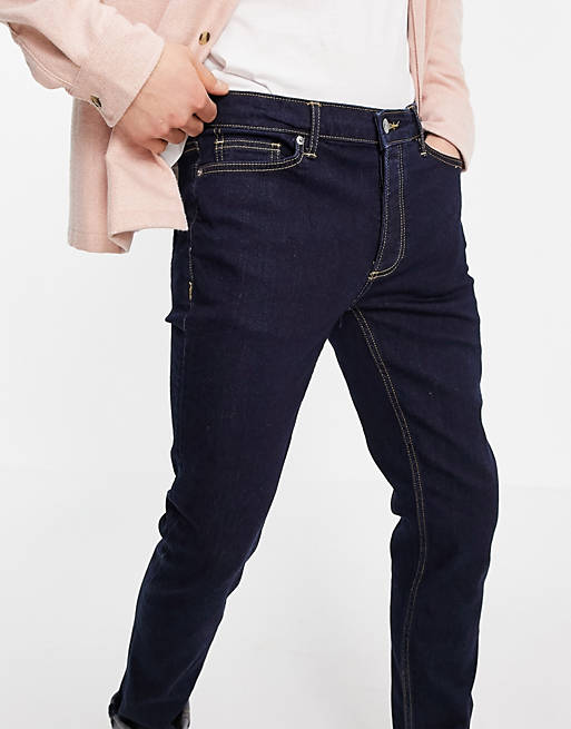 Pa Diploma Minder Topman cotton blend stretch skinny jeans in raw denim | ASOS