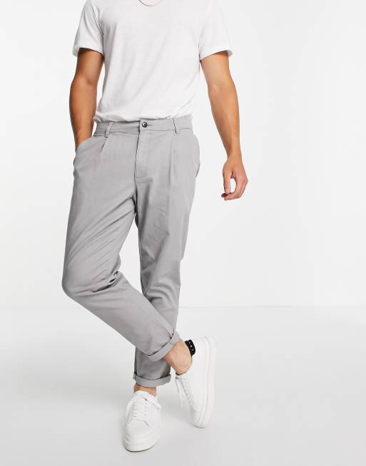 Grey store tapered chinos