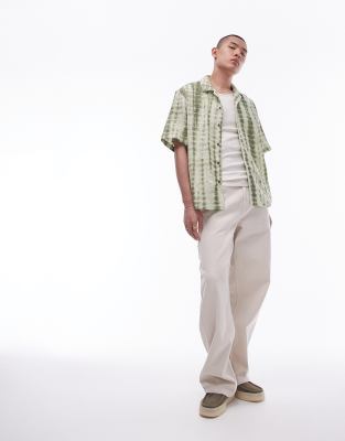 cotton twill extra wide pants in ecru-White