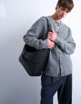 Topman oversized v neck cardigan in brown