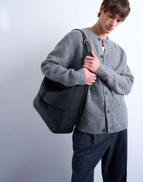Topman crew neck cardigan in grey - view 1