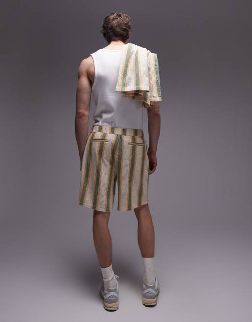 Topman co-ord crochet bright stripe shorts