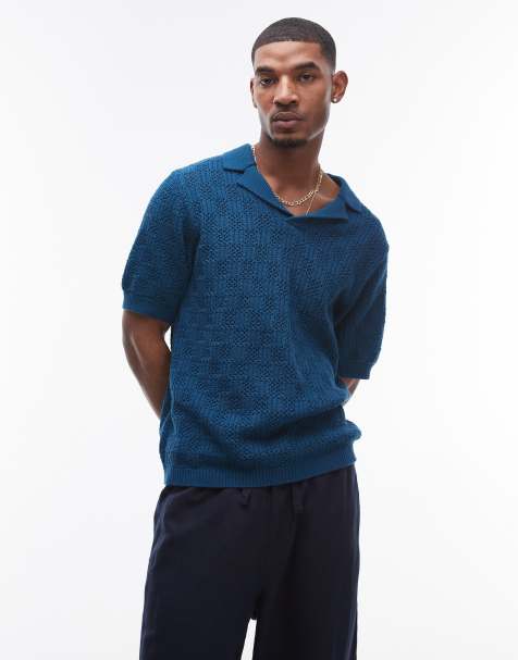 Topman crochet pattern polo in blue - view 1