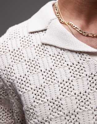 Topman Crochet Pattern Polo In Neutral