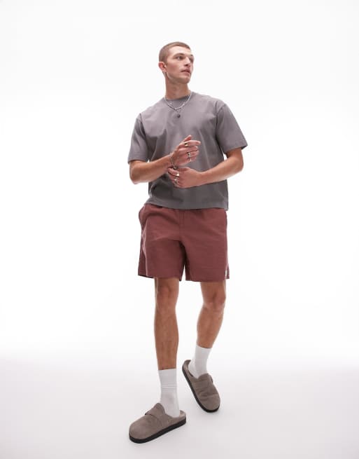 Topman crop fit T-shirt in mid gray