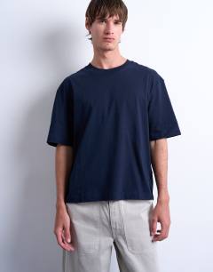 Crop fit t-shirt in navy