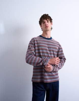 Topman Cropped Fit Long Sleeve T-shirt In Neutral