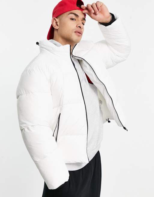 White puffer store jacket asos