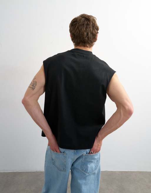 Topman – Cropped-T-Shirt in Schwarz mit lockerer Passform, 3 von 5