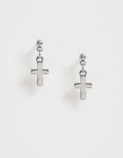 Topman cross earrings in silver