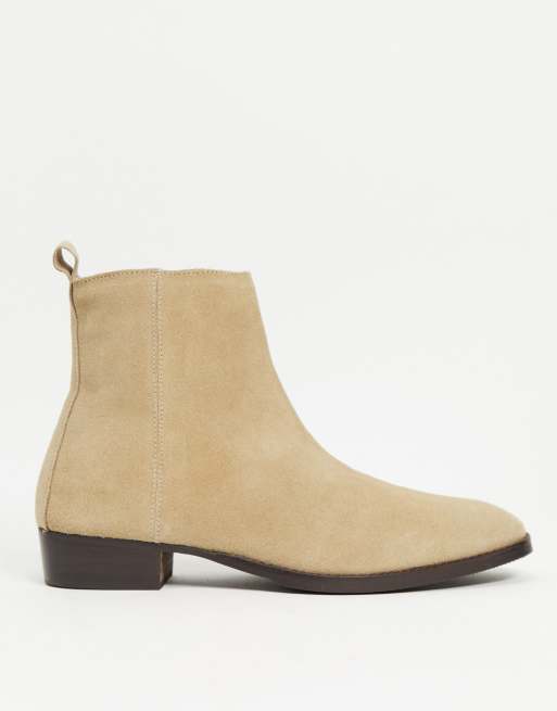 Topman cuban boots in stone