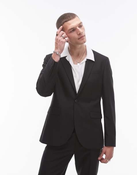 Topman – Czarna dopasowana marynarka garniturowa - view 1