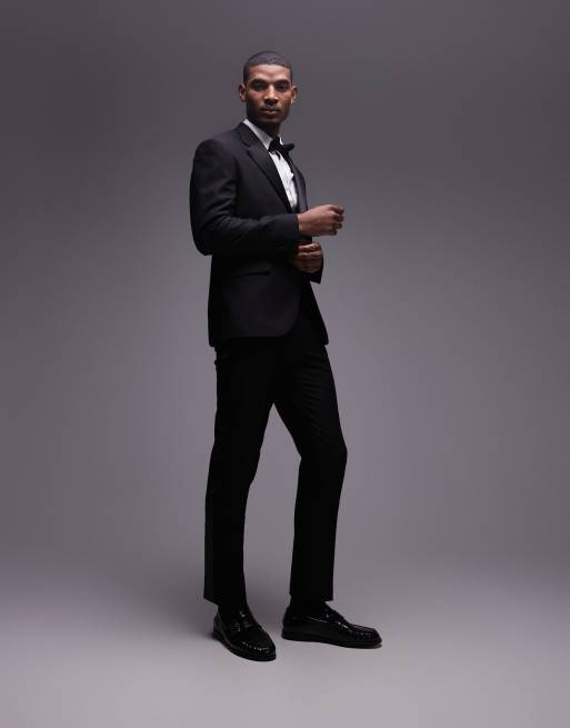 Topman – Czarna marynarka smokingowa o dopasowanym kroju, 3 z 5