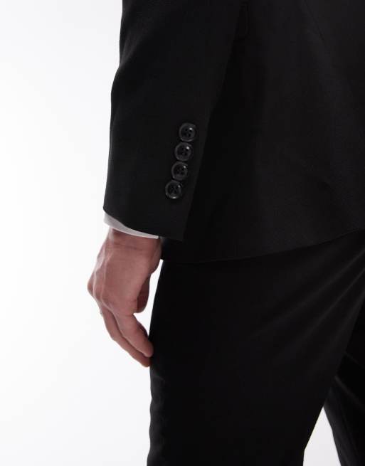 Topman – Czarna teksturowana marynarka garniturowa o obcisłym kroju, 4 z 5
