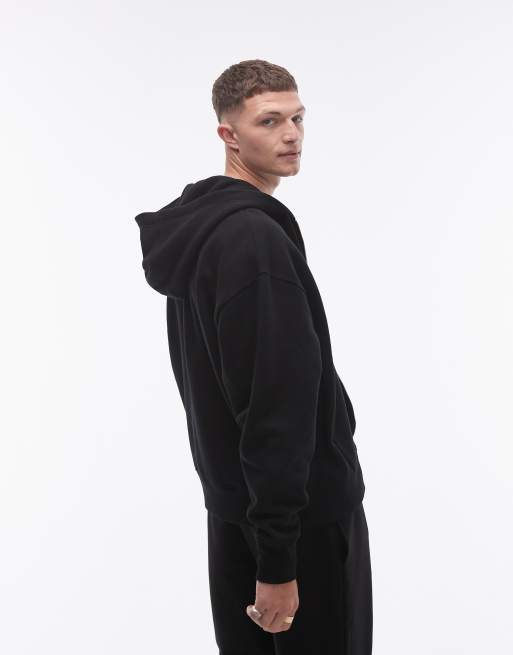 Topman – Czarna zapinana na zamek bluza oversize z kapturem, 3 z 4
