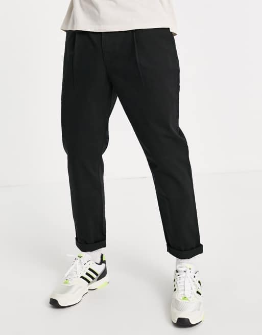 Topman – Czarne chinosy ze zwężanymi nogawkami z mieszanki bawełny