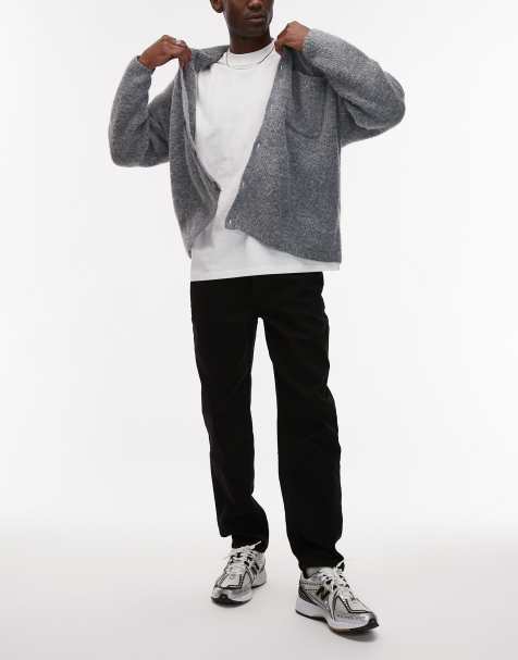 Topman stretch taper jeans in black