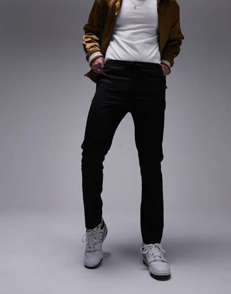 Topman – Czarne eleganckie spodnie o obcisłym kroju z elastyczną talią - view 1
