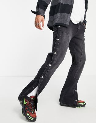 Topman – Czarne jeansy o prostym kroju z efektem sprania