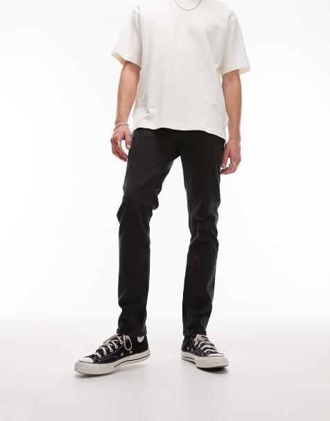 Topman – Czarne obcisłe jeansy z efektem sprania - view 1
