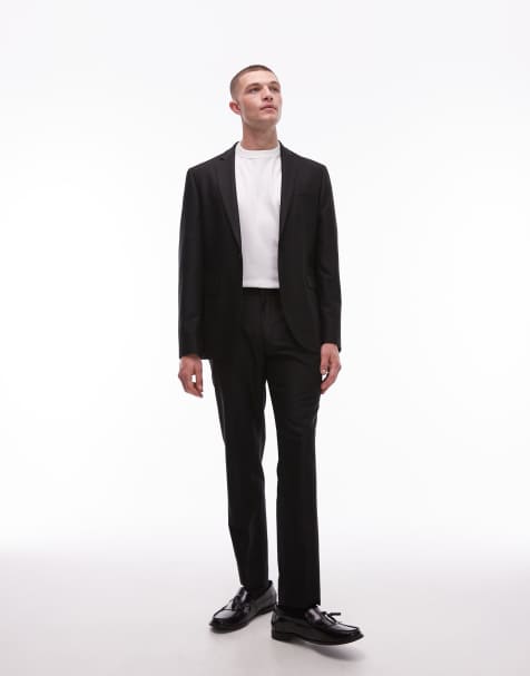 Topman – Czarne spodnie garniturowe o dopasowanym kroju - view 1